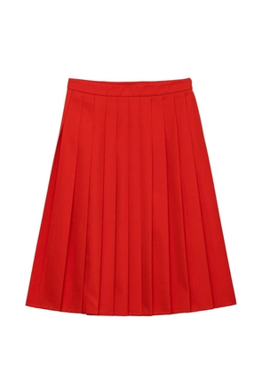 Prada pleated gabardine midi-skirt - Red