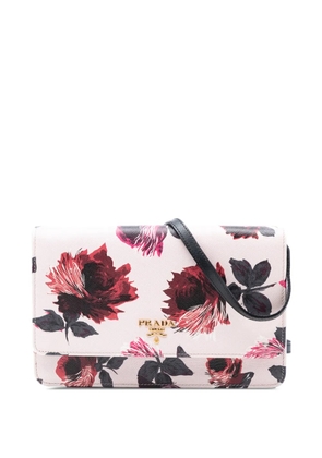 Prada Pre-Owned 2010-2025 Saffiano Floral Print Wallet on Strap crossbody bag - Pink
