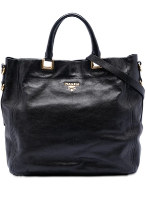Prada Pre-Owned 2013-2025 Glace Calf Open Convertible Tote satchel - Black