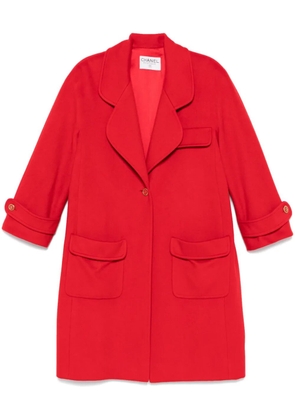 CHANEL Pre-Owned 1980s cashmere coat - Red