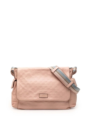 Gucci Pre-Owned 2000-2015 Guccissima Web Flap Diaper Bag crossbody bag - Pink