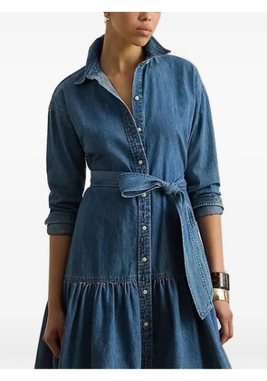 Lauren Ralph Lauren belted button-down mini dress - Blue