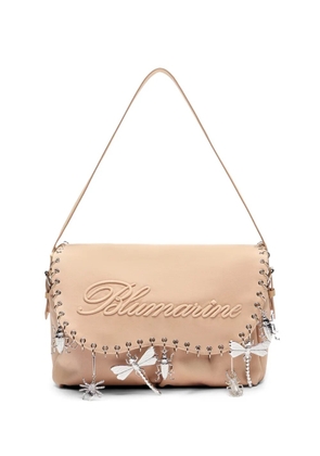 Blumarine charm logo shoulder bag - Neutrals