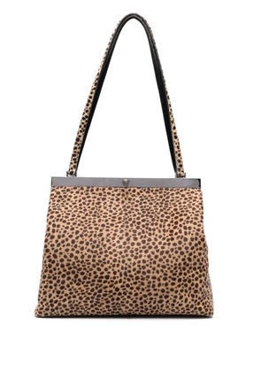 Versace Pre-Owned Medusa leopard-print shoulder bag - Brown