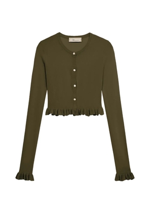 Blumarine ruffled-sleeve cardigan - Green