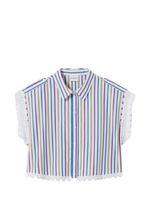 Claudie Pierlot striped lace shirt - White