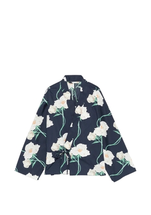 Kenzo V-neck floral-print shirt - Blue