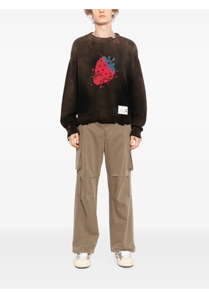 Maison MIHARA YASUHIRO distressed graphic jumper - Brown
