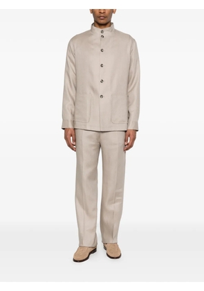Tagliatore button-up patch-pocket shirt jacket - Neutrals