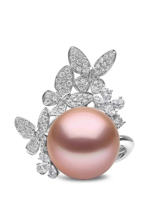 Yoko London freshwater-pearl and diamond butterfly ring - Silver