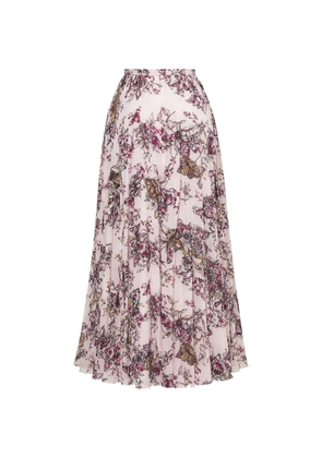 L'Agence Torin pleated floral maxi skirt - Pink
