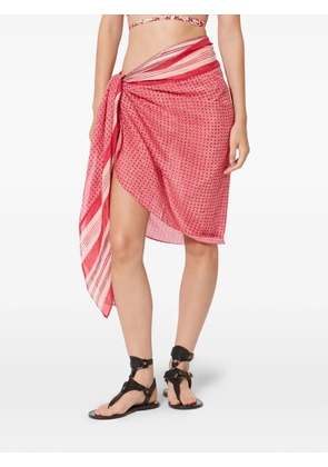 ISABEL MARANT LUCILIA striped printed pareo - Red