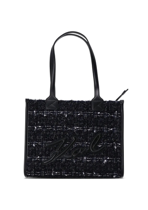 Karl Lagerfeld logo-appliqué top-handle tote bag - Black
