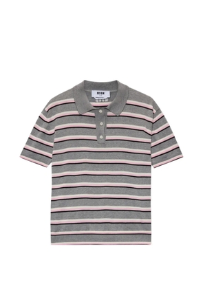 MSGM striped polo shirt - Grey