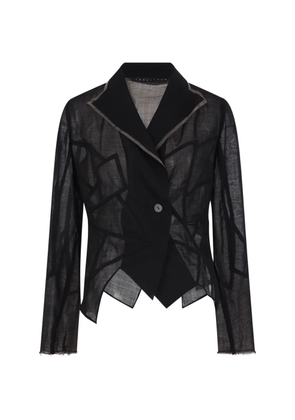 YEHUAFAN button geometric jacket - Black