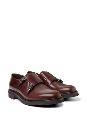 Brunello Cucinelli double-buckle leather monk shoes - Brown
