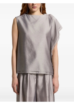 Peserico ruffled sleeveless top - Grey