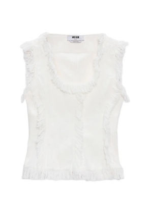 MSGM ruffled fringed blouse - White