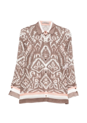 D.Exterior patterned buttoned shirt - Brown