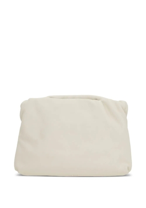 The Row gathered leather shoulder bag - White