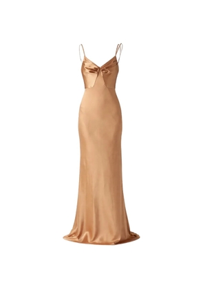 Elisabetta Franchi mermaid-silhouette satin maxi dress - Gold