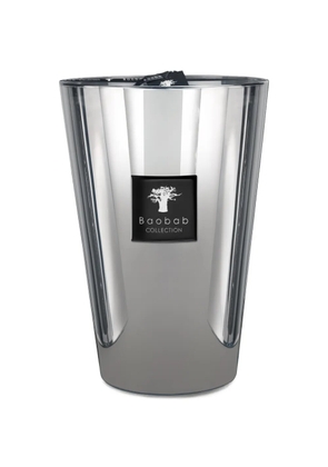 Baobab large Platinum logo-detail candle - Silver