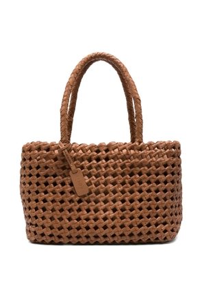 VISONA` Regina woven braided tote bag - Brown