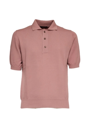 Zanone button ribbed polo shirt - Pink