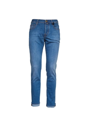 Jacob Cohën logo-button five-pocket jeans - Blue