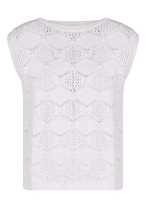 Max Mara open-knit top - White