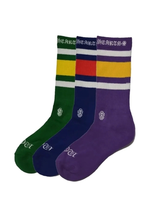 Chrome Hearts striped socks (set of three) - Blue