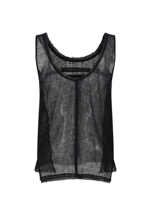 YEHUAFAN frayed top - Black