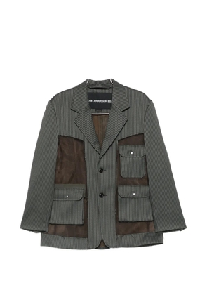 Andersson Bell sheer-panel blazer - Green