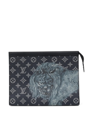 Louis Vuitton Pre-Owned pochette voyage lion canvas clutch - Black