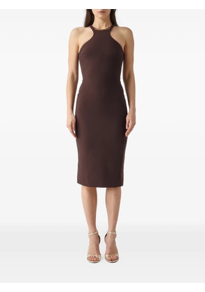Elisabetta Franchi halterneck midi dress - Brown