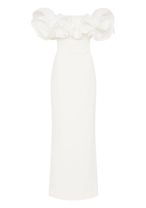 Rebecca Vallance Tessa ruffled gown - White