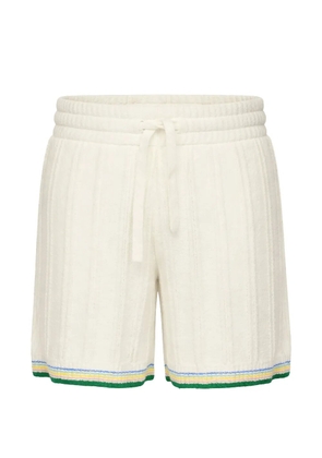 Casablanca drawstring-fastening stripe-detail track shorts - White