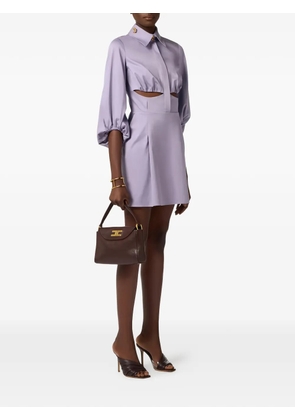 Elisabetta Franchi balloon-sleeves cutout mini dress - Purple