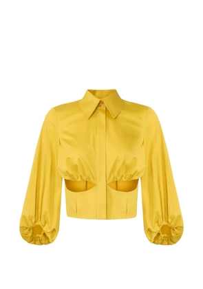 Elisabetta Franchi balloon-sleeves cut-outs shirt - Yellow
