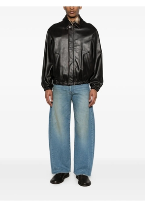 ssstein collared leather jacket - Brown