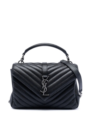 Saint Laurent Pre-Owned 2018 Medium Chevron Sheepskin Monogram College satchel - Black