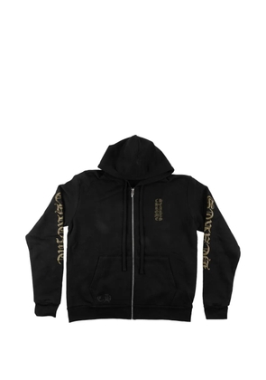Chrome Hearts vertical-logo zip-up hoodie - Black