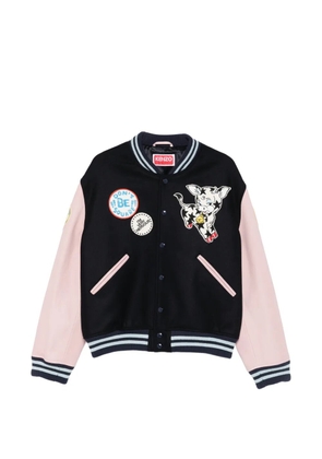 Kenzo badges-embroidered bomber jacket - Blue