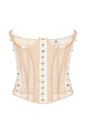 Elisabetta Franchi geometric cuts bustier top - Neutrals
