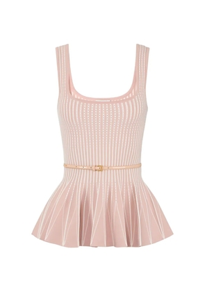 Elisabetta Franchi pleated two-tone top - Pink