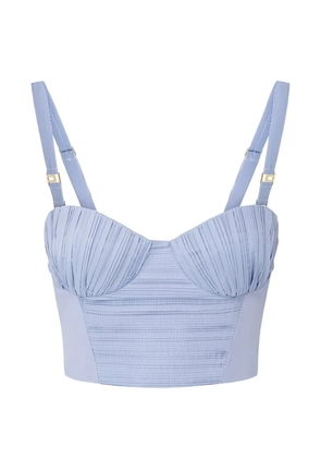 Elisabetta Franchi striped pleats top - Blue