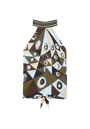 PUCCI Occhi-print halter top - Brown