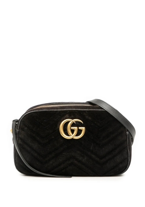 Gucci Pre-Owned 2016-2025 Small GG Marmont Matelasse Velvet crossbody bag - Black