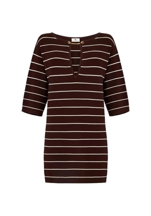 Elisabetta Franchi striped mini dress - Brown