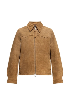 AllSaints Dellcot zipped suede jacket - Brown